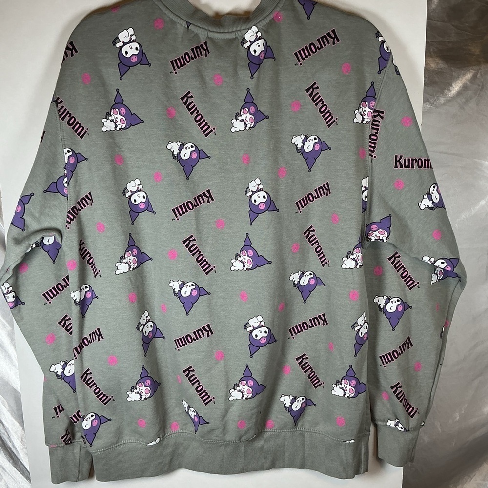 Hello Kitty Gray and Purple Kuromi Crewneck Sweater A0445